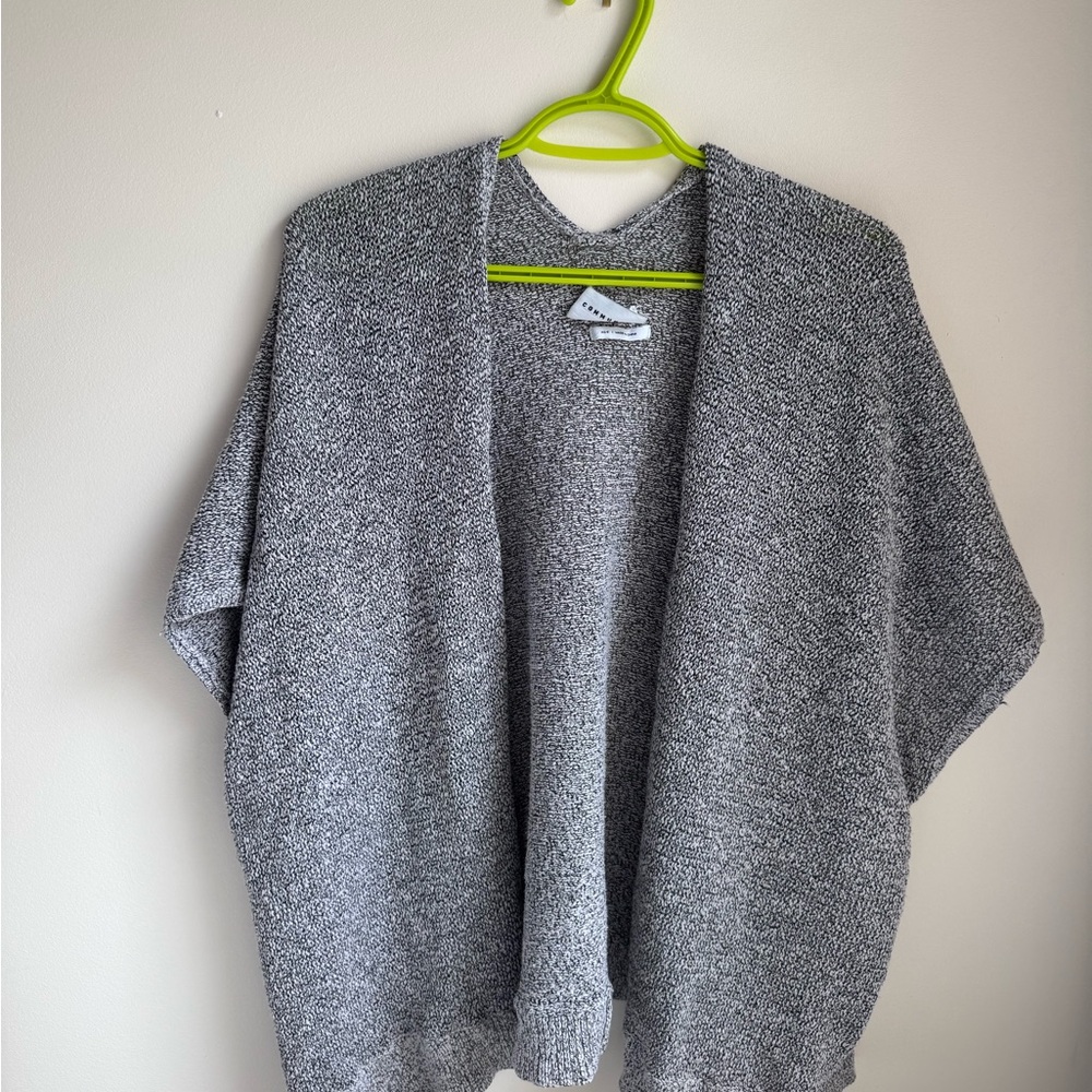 Community Gray Knitted Poncho with Dolman Sleeves